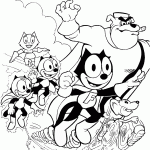 דף צביעה פליקס החתול וחברים