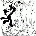 דף צביעה פליקס החתול וחיות אחרות