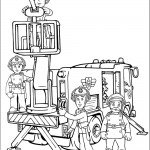 דף צביעה הכבאים מפעילים את מנוף הכיבוי