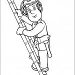 דף צביעה סמי הכבאי מטפס על סולם