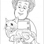 דף צביעה סמי מחזיק בידו חתולה