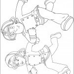 דף צביעה סמי ופני רצים לתת עזרה