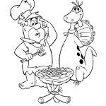 דף צביעה דינו זוכה לאכול בשר על האש