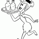 דף צביעה וילמה מגישה בקבוקי שתייה