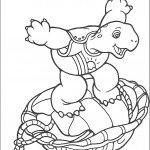 דף צביעה פרנקלין הצב קופץ מן השריון