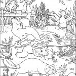 דף צביעה פרנקלין וחברים משחקים בים