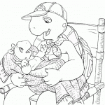 דף צביעה פרנקלין הצב ואחיו הצעיר קיט