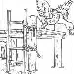 דף צביעה הברווז קופץ למים