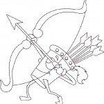 דף צביעה חץ וקשת 2