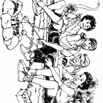 דף צביעה בני נוער סביב למדורה