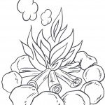 דף צביעה מדורה יפה בל