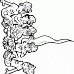 דף צביעה ילדים יושבים סביב למדורה