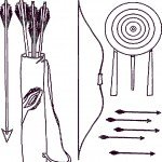 דף צביעה אשפת חיצים ומטרה