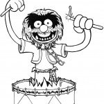 דף צביעה אנימל המתופף