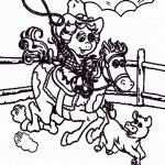 דף צביעה מיס פיגי הבוקרת