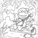 דף צביעה קרמיט הצפרדע מנגן במנדולינה