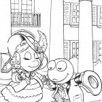 דף צביעה קרמיט ומיס פיגי יוצאים לבלות