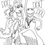 דף צביעה קרמיט ומיס פיגי במופע רוק