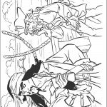 דף צביעה קפטן ג'ק ואליזבט בספינה