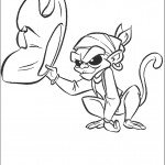 דף צביעה שודדי הקאריביים - הקוף