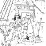 דף צביעה קפטן ג'ק ומר סמית משוחחים על הסיפון