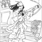 דף צביעה קפטן ג'ק צופה מבעד למשקפת