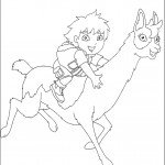 דף צביעה דייגו רוכב על בת היענה לינדה