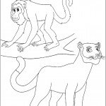 דף צביעה קוף ונמר