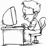 דף צביעה חנון עובד במחשב דף צביעה חנון עובד במחשב