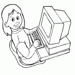 דף צביעה אישה ומחשב דף צביעה אישה ומחשב