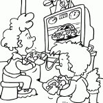 דף צביעה ילדים מתלהבים ממשחק מחשב דף צביעה ילדים מתלהבים ממשחק מחשב