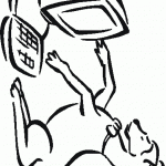 דף צביעה כלב ומחשב דף צביעה כלב ומחשב