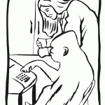 דף צביעה קוף ומחשב דף צביעה קוף ומחשב