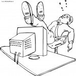 דף צביעה איש נוחר מול המחשב דף צביעה איש נוחר מול המחשב