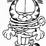 דף צביעה גראפילד קשור בחבלים