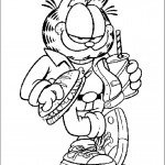 דף צביעה גארפילד אוכל ושותה