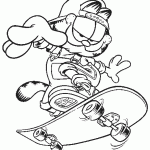 דף צביעה גארפילד גולש בסקייטבורד