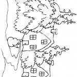 דף צביעה בית ועצים בשלג