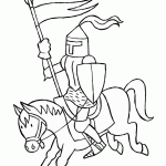 דף צביעה אביר רוכב על סוס