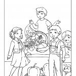 דף צביעה ילדים חוגגים את חג שבועות