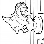 דף צביעה מינג מינג פותחת את הדלת