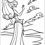 דף צביעה מג נפרדת מהרקולס שטס על סוסו