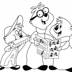 דף צביעה אלווין והצ'יפמאנקס 1 דף צביעה אלווין והצ'יפמאנקס 1