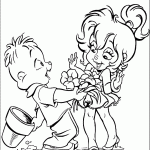 אלווין מגיש לילדה זר פרחים אלווין מגיש לילדה זר פרחים