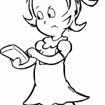 דף צביעה חתול תעלול - הילדה טלי