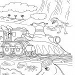 דף צביעה רכבת הדינוזאורים 42