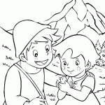 דף צביעה היידי בת ההרים 3