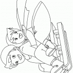 היידי וחברתה קלרה על מגלשת סקי