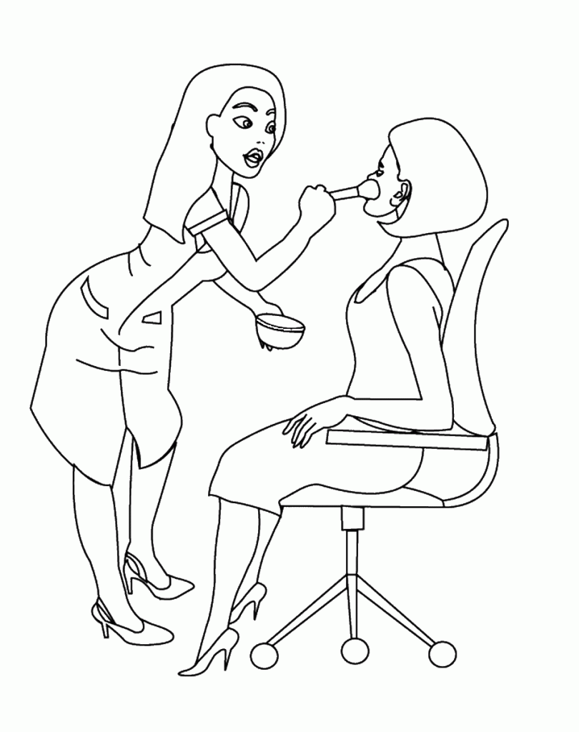 דף צביעה מקצועות - מאפרת