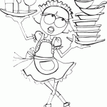 דף צביעה מקצועות - מלצרית דף צביעה מקצועות - מלצרית